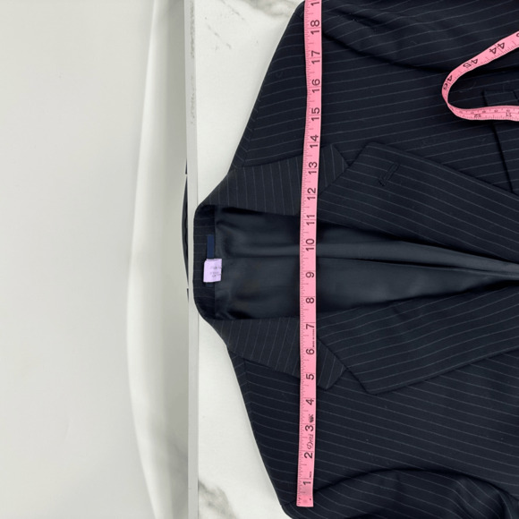 Cremieux Loro Piana Mens Blazer 44L Wool Sport Coat Navy Pinstriped Two Buttons - Picture 8 of 14